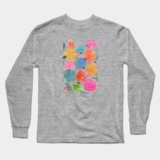 Hand painted watercolor floral pattern Long Sleeve T-Shirt